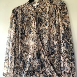 Veronica M Long Sleeve Surplice Blouse